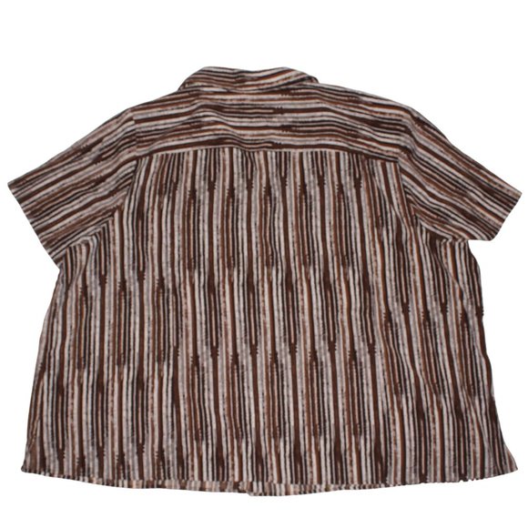 Maggie Barnes Womens Plus Sz 4X Button Down Dress Shirt Tunic Stripes Designer - Picture 2 of 7